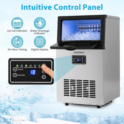 Commercial Ice Machine, 23kg/24H Industrial Ice Maker Machine with 5kg Ice Storage Capacity