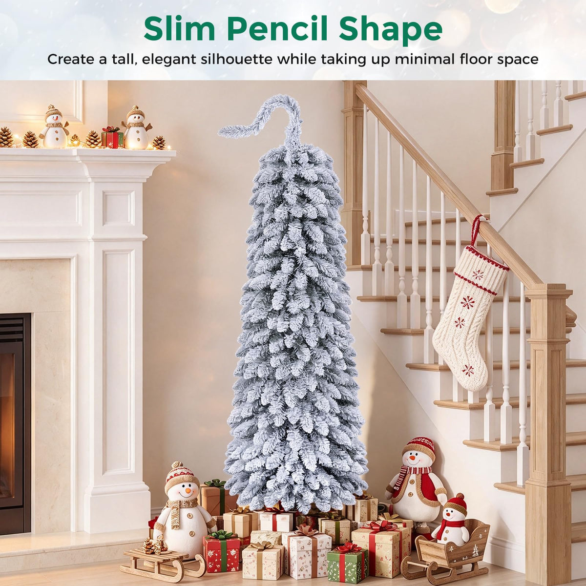 5/6FT Pre-lit Christmas Tree, Hinged Xmas Tree