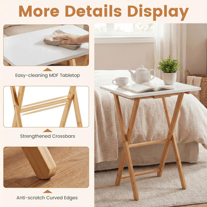 Folding Tables Set of 2, Portable TV Trays Table Small Sofa Side Tables