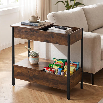 Slim Side Table with Magazine/Book Rack