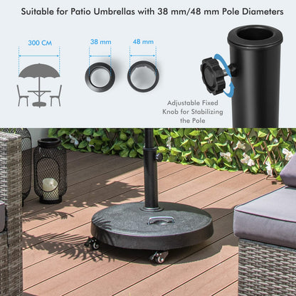 Heavy Duty Umbrella Stand Holder with Wheels
