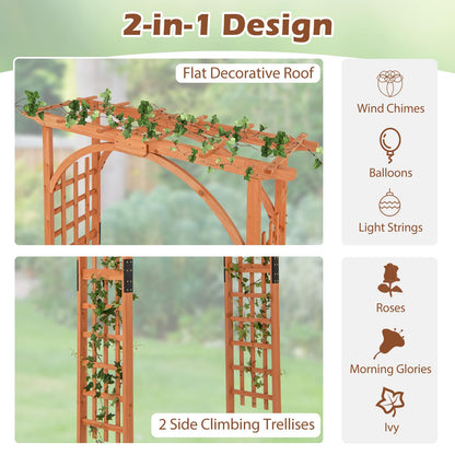 Wooden Garden Arch Entryway Trellis Pergola Arbour(160 x 60 x 215cm)