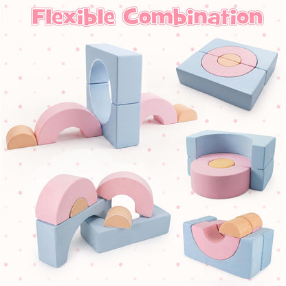 6-Piece Soft Play Climbing Blocks, Baby Climb and Crawl Foam Play Set, Indoor Toddlers Foam