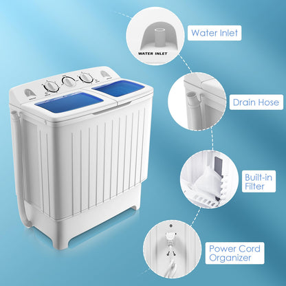 GiantexUK 8KG Compact Washing Machine and Spin Dryer Combo with Timer Control