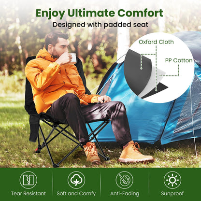 Folding Camping Chair, Lightweight Director Chair with Storage Pocket and Carrying Bag