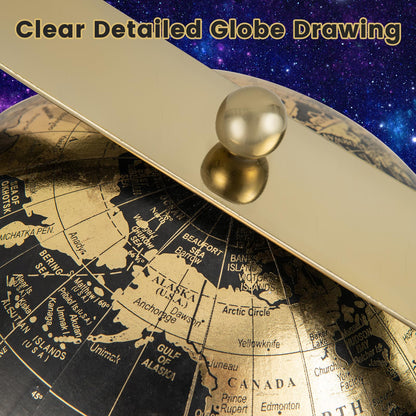 Giantex 25cm World Globe 720° Rotating Antique Earth Map with Square Frame Stand