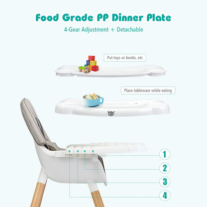 4 in 1 Convertible High Chair