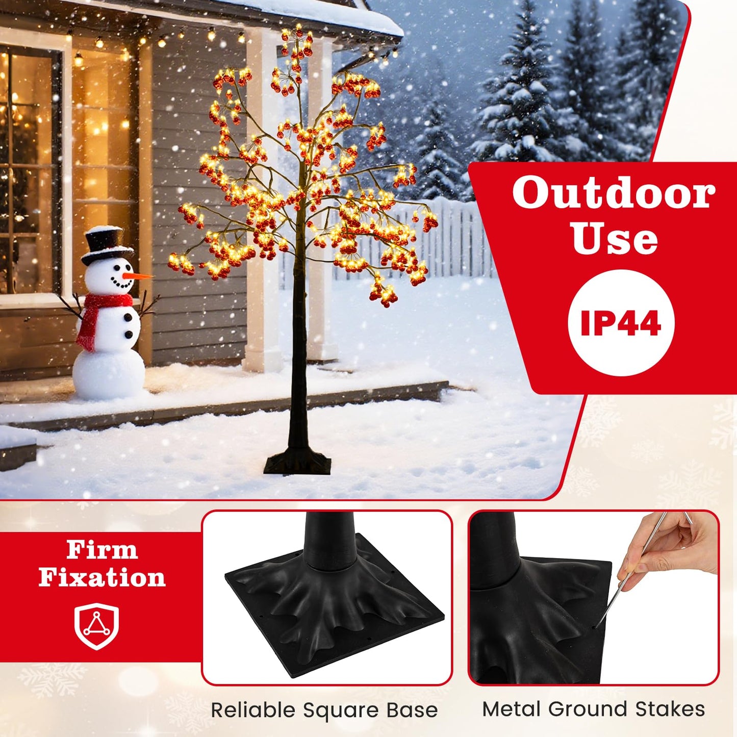 150 CM Christmas Decoration Tree Artificial Tree with Bendable Branches and 384 Red Balls