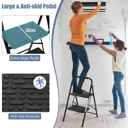 2 Step Folding Ladder with Safe Lock and Hand Grip