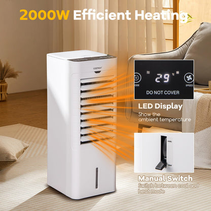 Giantex 5-in-1 Evaporative Air Cooler & Heater, Windowless Oscillating Swamp Cooler/Cooling Fan/Humidifier