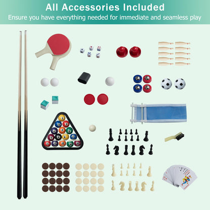 10-in-1 Multi Game Table, Space-Saving Combo Tables with Football