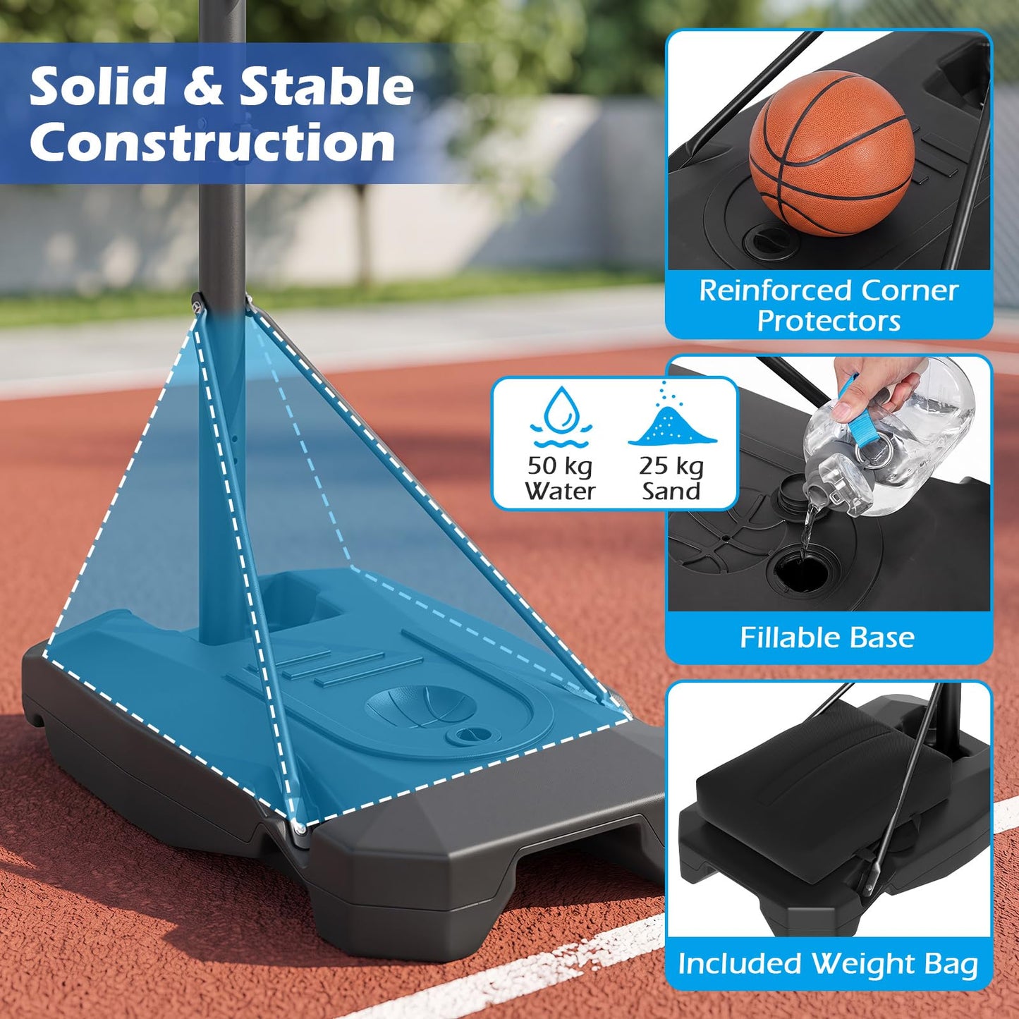 10FT Basketball Hoop and Stand for Kids and Adult