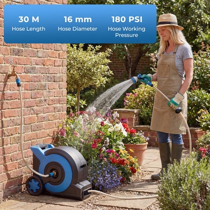 Retractable Hose Reel 30+2M, 10 in 1 Nozzle Floor