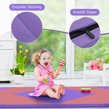 8FT Gymnastics Exercise Mat with High Density 5cm Thick Foam