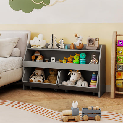 Toy Storage Organizer Kids Bookcase Display Shelf
