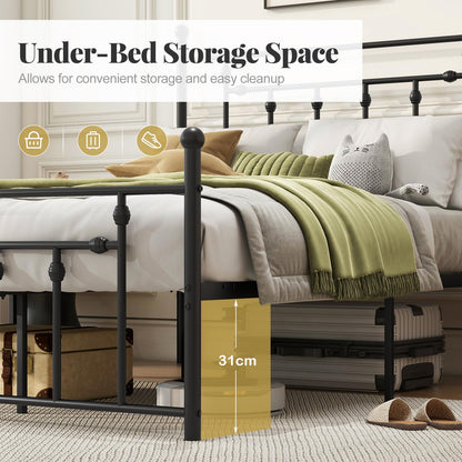 Single/Double/King Size Metal Bed Frame with Headboard