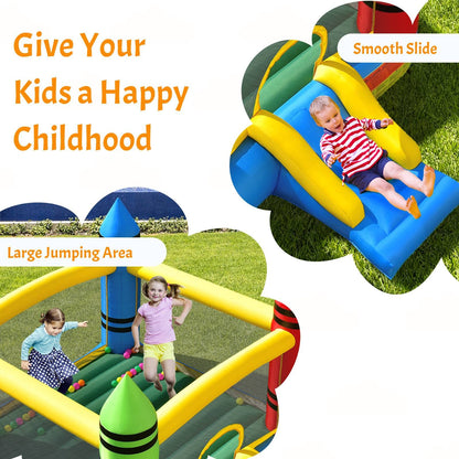 Inflatable Bouncy House, Kids Inflatable Castle with Slide