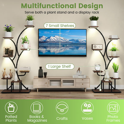 146/155CM Tall 8-Tier Corner Metal Plant Shelf for Multiple Plants