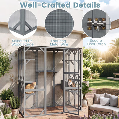 Large Outdoor Cat House, Walk-in Cats Enclosure