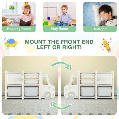 Truck-shaped Toddler Storage Cabinet Kids Toy Organizer