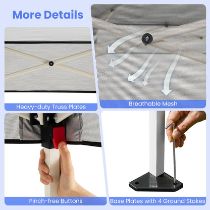 Pop up Canopy Tent with 1 Sidewall Outdoor Easy Setup Folding Gazebo Shelter