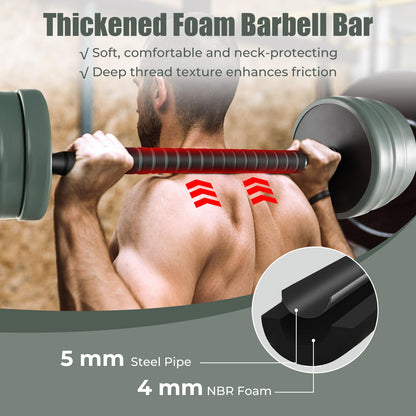 21KG/41KG Dumbbell Barbell Set, 4-in-1 Dumbbell, Barbell, Kettlebell & Push-Up Stand