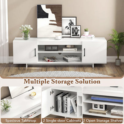 TV Stand for TVs up to 70 Inches with Power Outlet and 2 Cable Holes