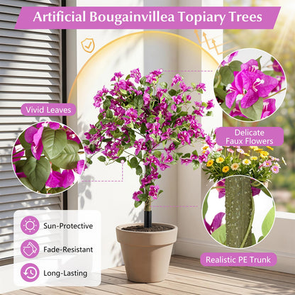 2 Pack Bougainvillea Artificial Trees with Stable Ground Spike