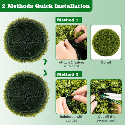 50CM Artificial Topiary Balls Set of 2 Round Fake Boxwood Topiary Leaf Plants