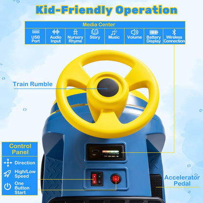 12V Kids Ride on Car, 2-Seater Children Electric Vehicle