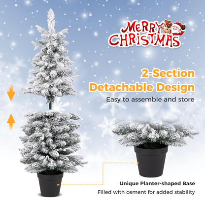 Artificial Pre-lit Christmas Tree Snow Flocked Xmas Tree