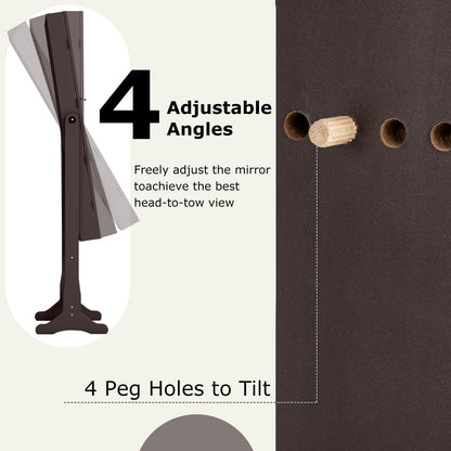 Freestanding Jewelry Armoire Cabinet with Inner LED Lights and 4 Adjustable Tilt Angles