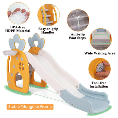 Freestanding Kids Slide Indoor Foldable Kids Slide with Climber