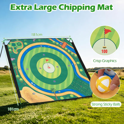 Indoor Outdoor Golf Game Gift with 2 Adjustable Clubs, 24 Sticky Balls, Scoreboard & Carry Bag