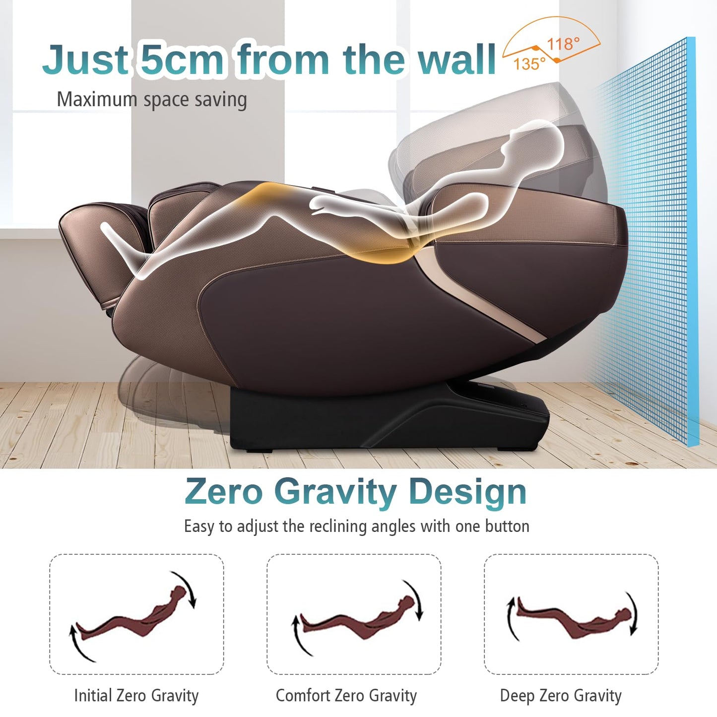 Full Body Electric Zero Gravity Massage Recliner with Foot Roller
