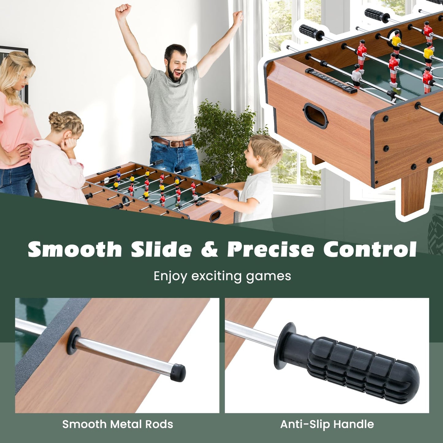 4 in 1 Combo Game Table Set Foosball Table with Billiards