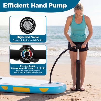 Inflatable Stand Up Paddle Board, 6" Thick SUP with Adjustable Aluminium Paddle