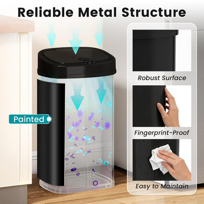 58L/68L Automatic Kitchen Bin, Dual-Zone Touchless Infrared Motion Sensor Waste Bin
