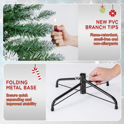 150/180cm Artificial Christmas Tree Pre-lit Xmas Tree with 150/250 Multi-color and Warm White Switchable LED Lights