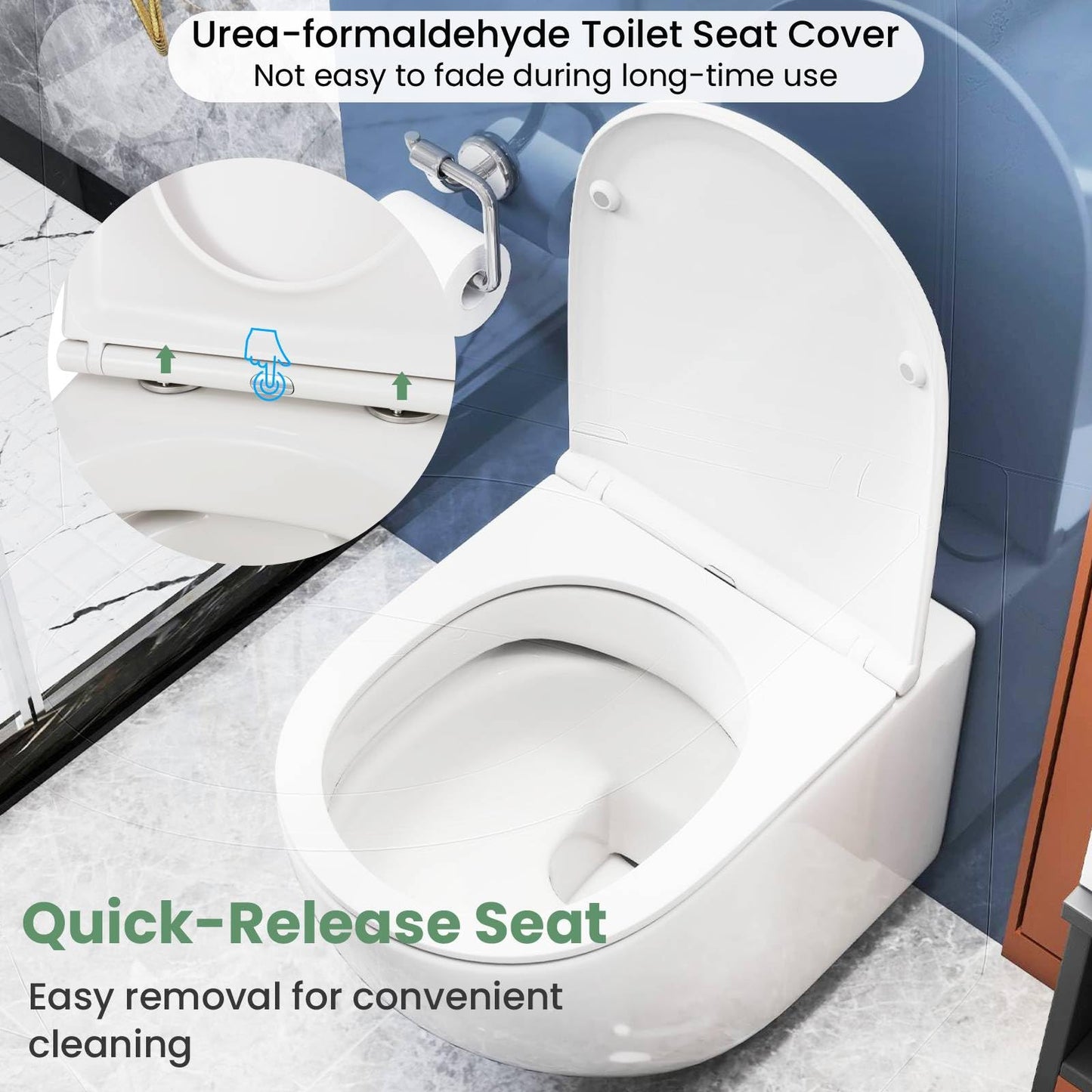 Wall Hung Toilet Ceramic Wall-Mounted Toilet Bowl and Toilet Seat