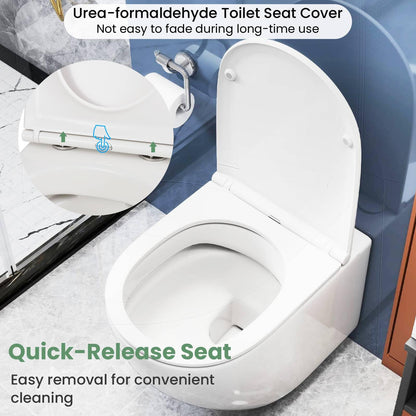 Wall Hung Toilet Ceramic Wall-Mounted Toilet Bowl and Toilet Seat