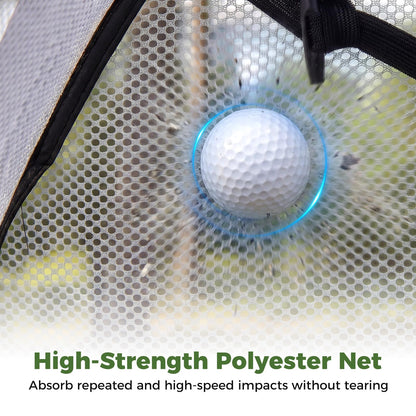 Golf Practice Net, 10x7ft Golf Hitting Net with Foldable Tri-Turf Mat