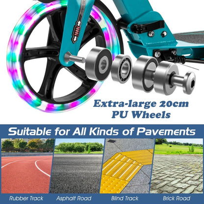 Light Up Scooter with 200mm Large Wheels and Carrying Strap