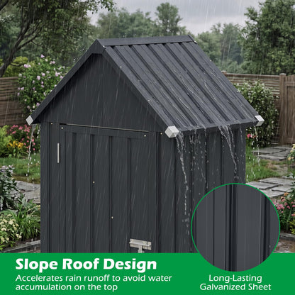 3 x 2FT Metal Garden Storage Shed with 3 Adjustable Shelves