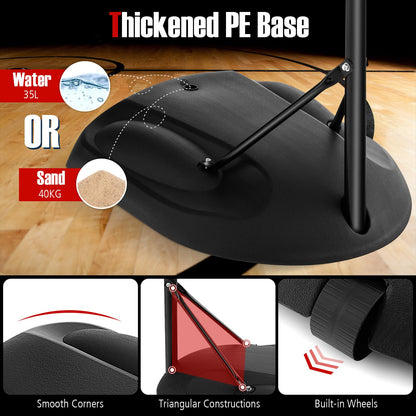 1.67 m-2.28 m Portable Basketball Hoop System with Anti-Rust Stand