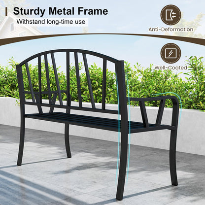 Outdoor Furniture Metal Frame Loveseat Park Bench