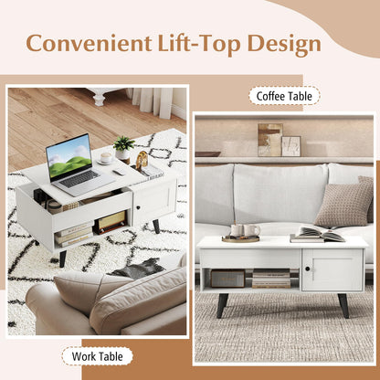 Wooden Lift Up Top Coffee Table with Hidden Storage Compartment