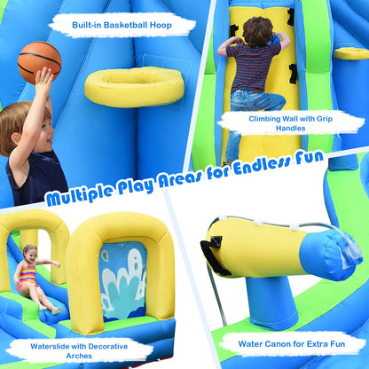 Inflatable Water Slide, Jumping Bouncy Castle with Water Guns