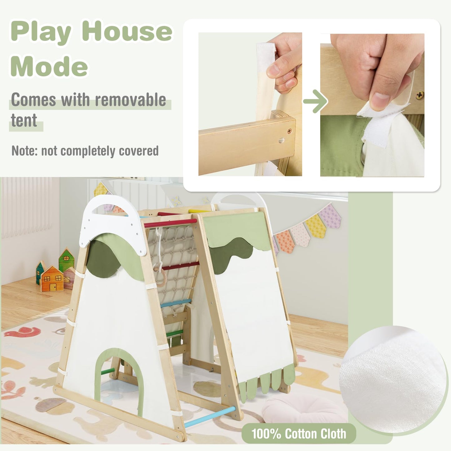 Multi-functional Kid's Climbing Toy with Slide and Climbing Net