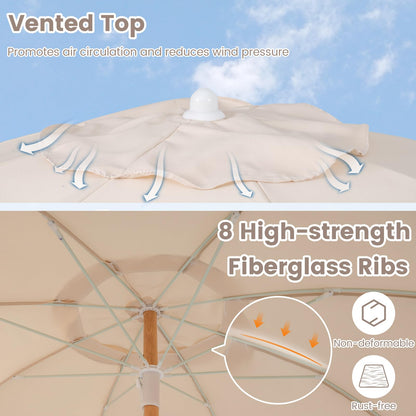 Beach Parasols with Fringe, UPF50+ Sun Protection Sunshade Shelter